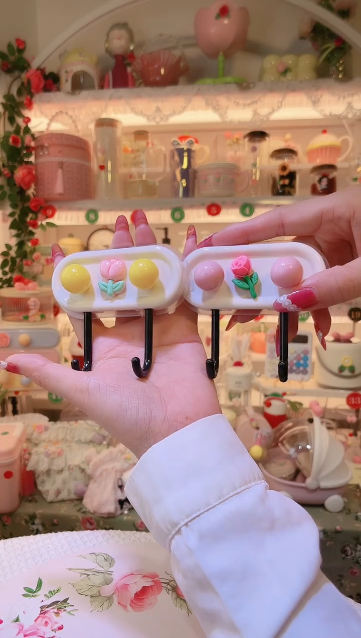 双头挂钩粉黄—手工制作品质好！