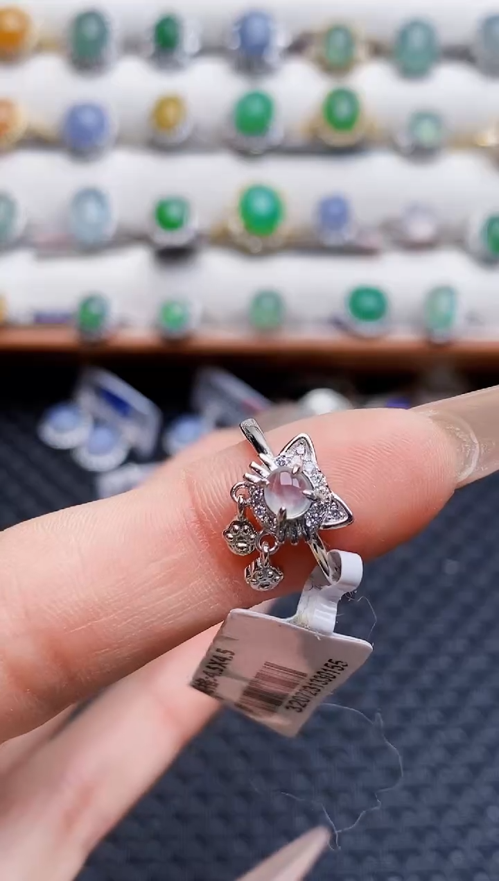 银S925镶嵌戒指翡翠3212