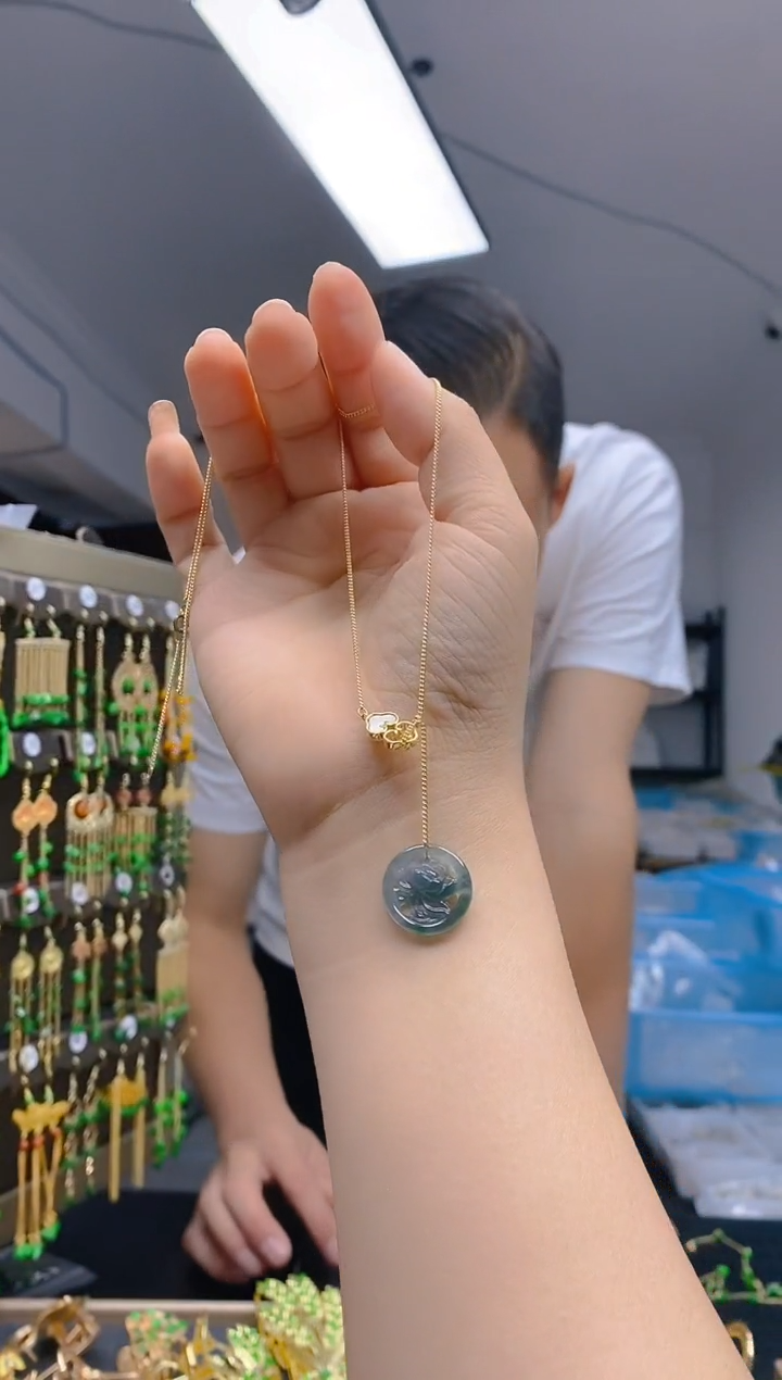 【闪购商品】翡翠耳饰合金0378翡翠锁骨链