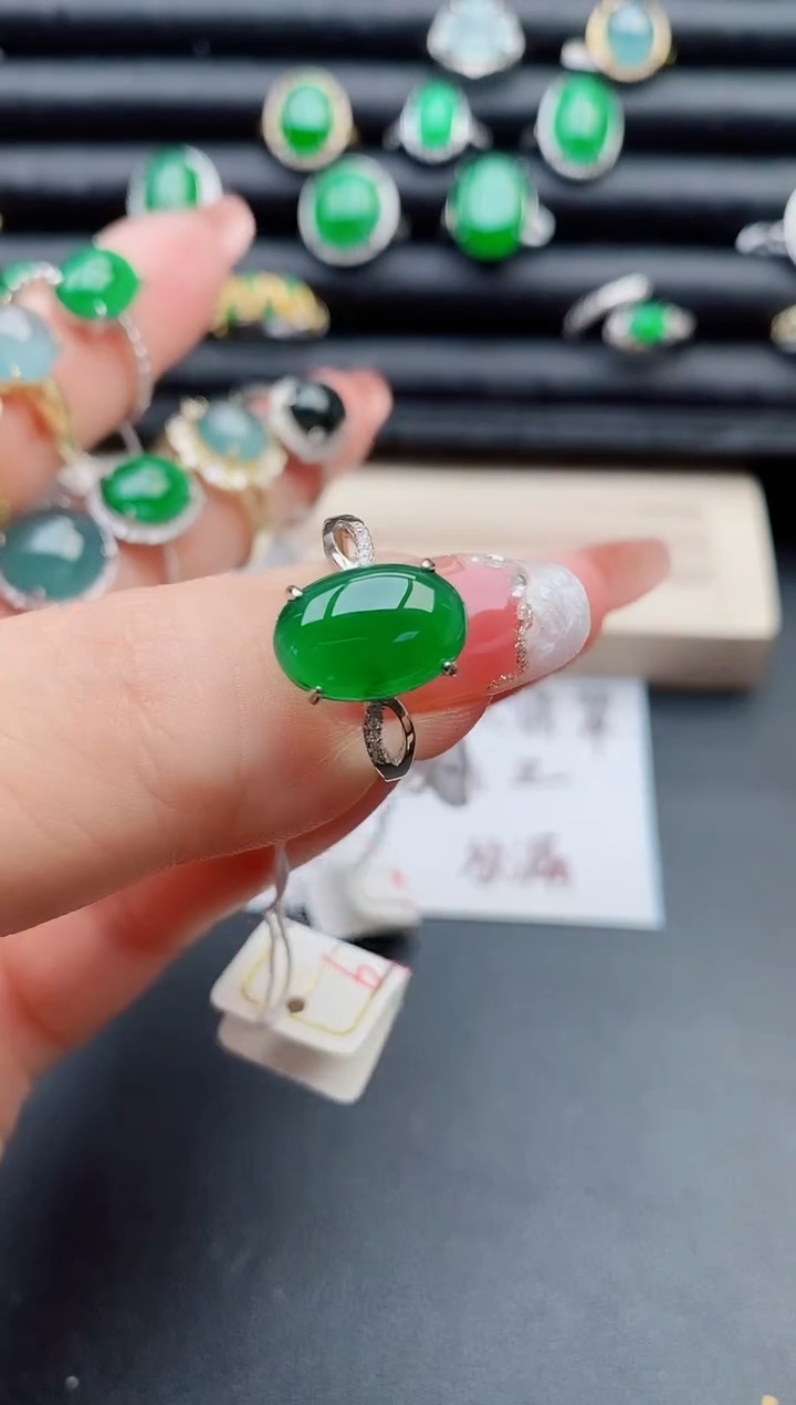 【闪购商品】翡翠戒指银S925镶嵌21321