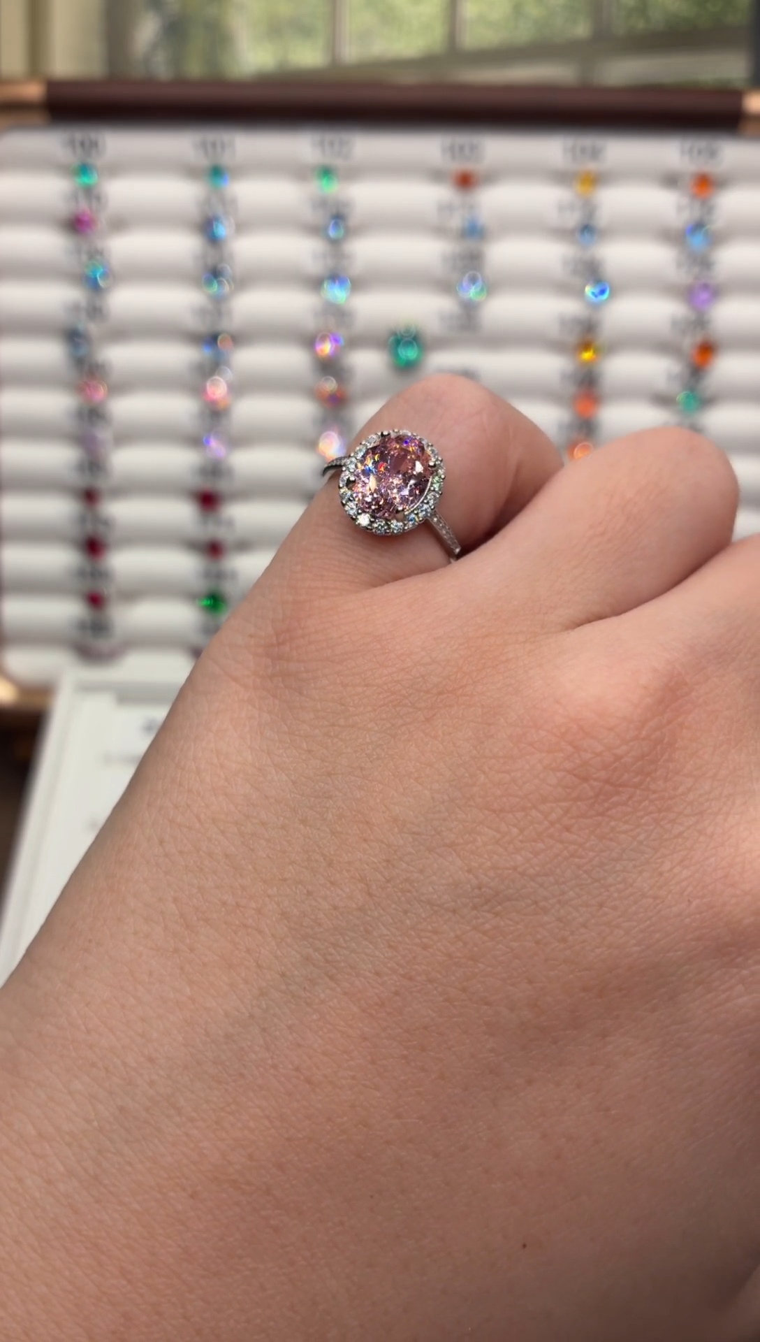 戒指彩色蓝宝石银S925镶嵌786