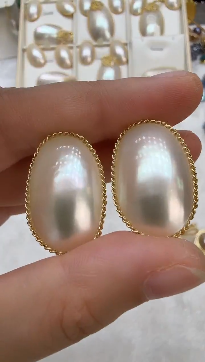 非金属925银无有边白色马贝