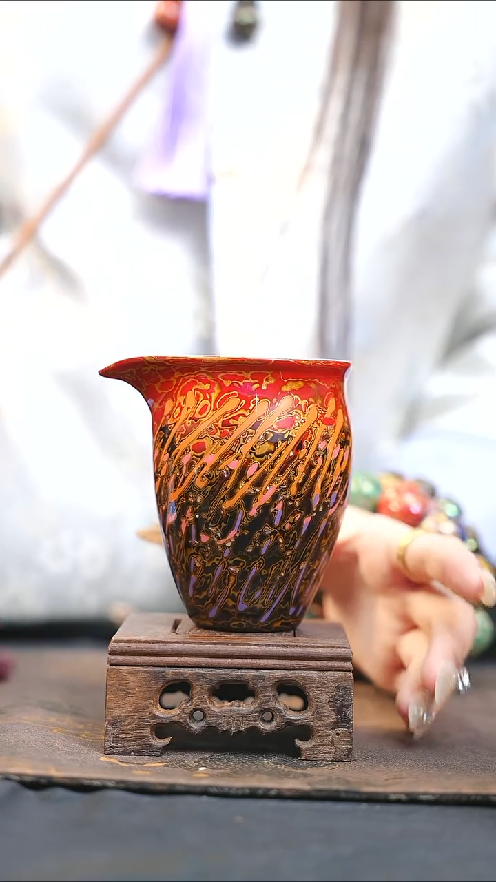 【闪购商品】XL046师兄严选大漆工艺红黑渐变公道杯