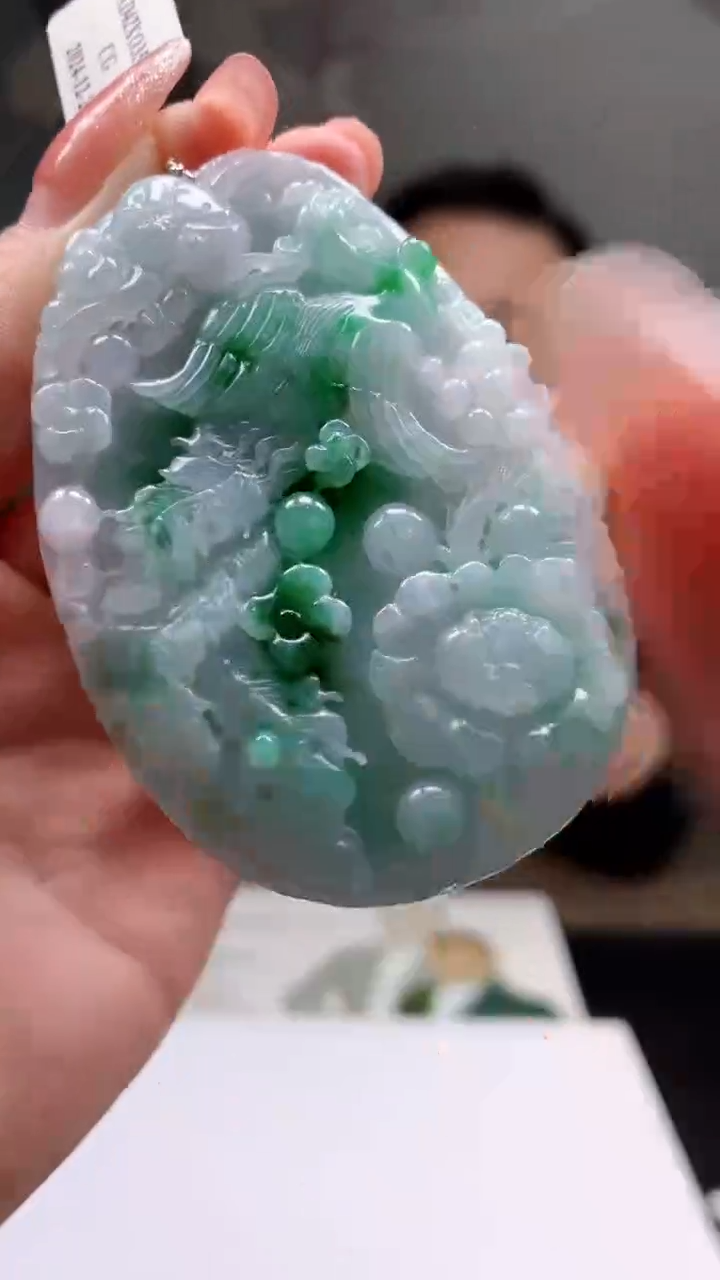 【闪购商品】定制翡翠未镶嵌1044ry-毛货挂件34
