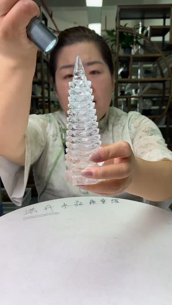 水晶珠宝半成品未镶嵌白水晶文昌塔D704