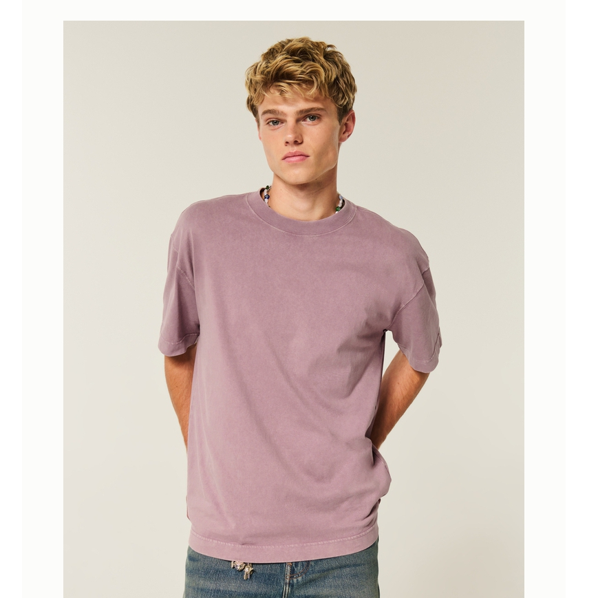 Hollister25秋季新款情侣重磅棉质水洗短袖T恤男装女装324-5397