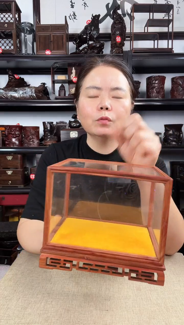 木新玻璃罩老李红木工艺品