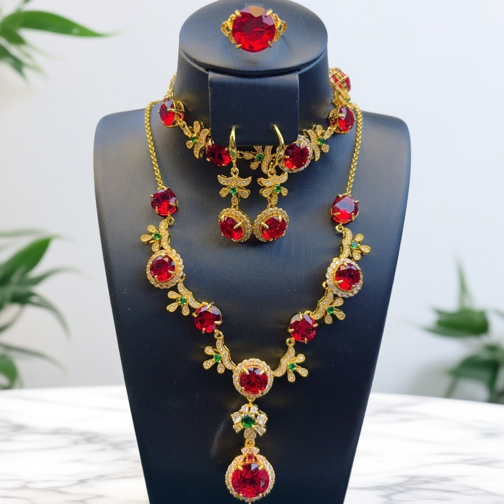 欧标奢饰国际传藏精品-赤金岁月套装MX0134吊坠首饰项链轻奢小饰