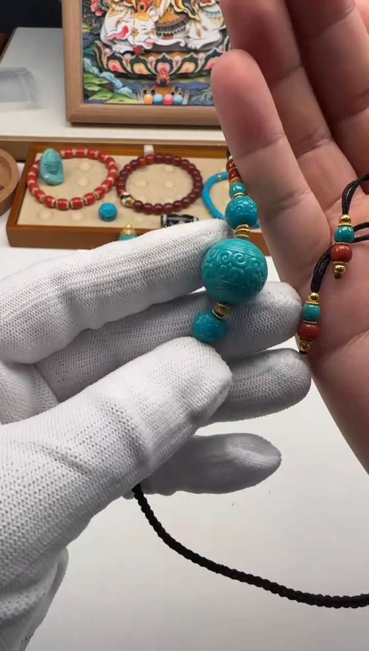 18K金镶嵌绿松石配饰配饰派**~配饰配饰