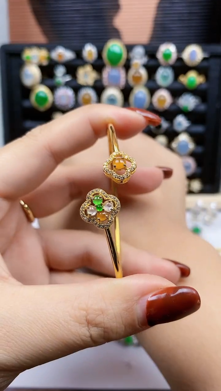 银S925镶嵌戒指翡翠300