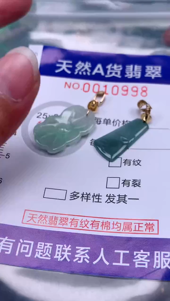 翡翠未镶嵌吊坠(赠链)1