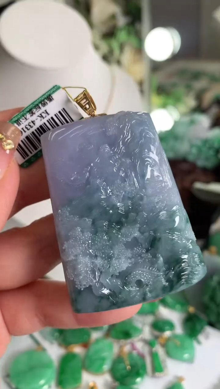 【闪购商品】翡翠吊坠(不含链)18K金镶嵌挂件