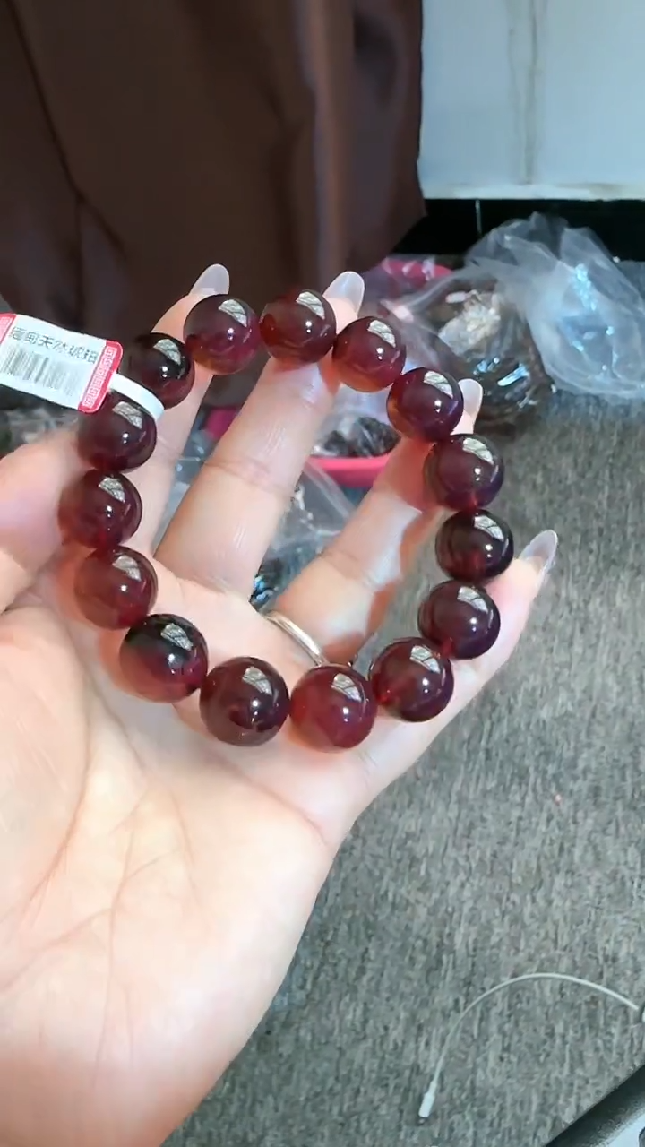 【闪购商品】琥珀手链未镶嵌规格15紫杉醇手串#37