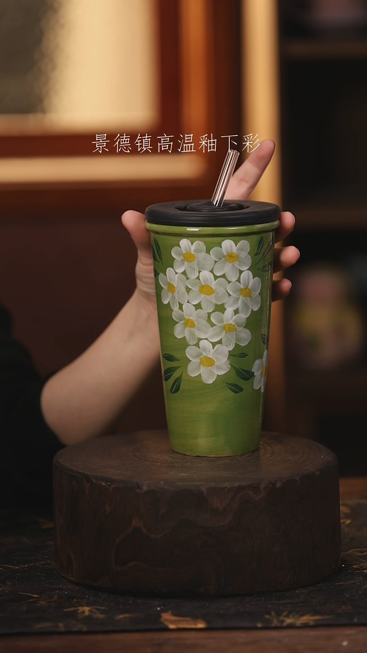 陶瓷景德镇高温釉下手绘陶瓷@L107@