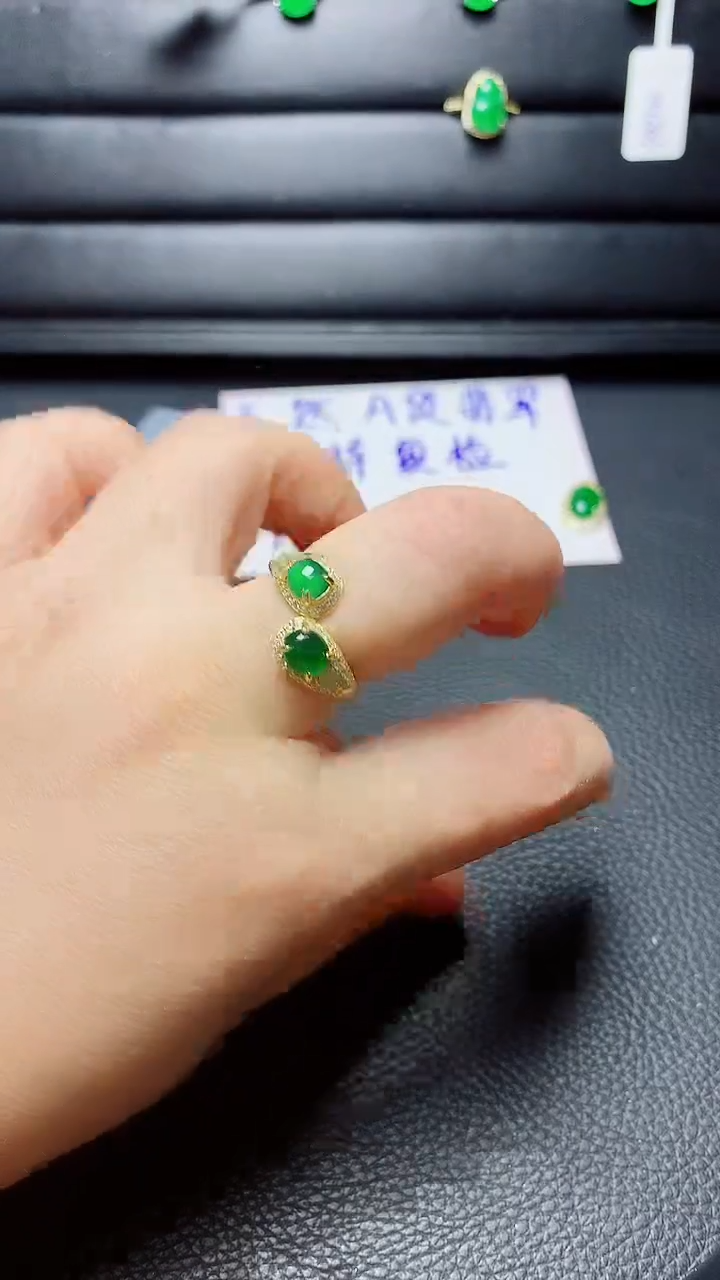 银S925镶嵌戒指翡翠天然翡翠A货s925银镶