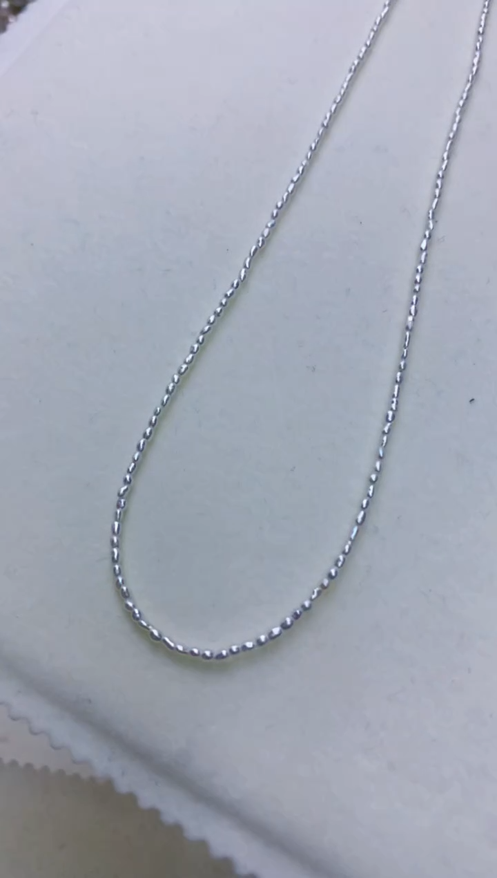 【闪购商品】海水珍珠饰品18K金镶嵌1.5-2keshi小米链·米粒型