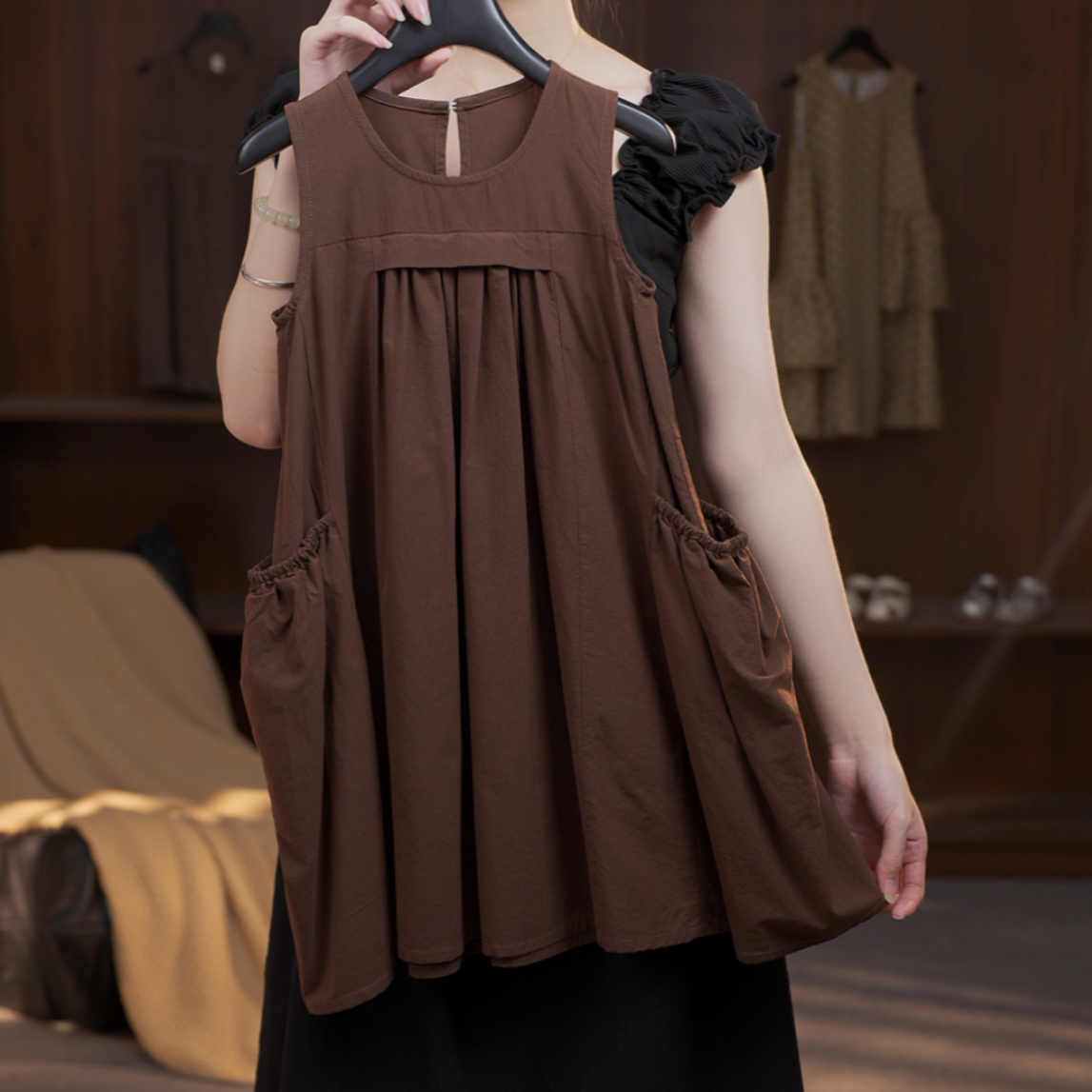 2025【J】夏季森系连衣裙女背心裙小众设计无袖亲子连衣裙251119