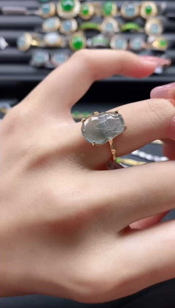 【闪购商品】翡翠戒指银S925镶嵌1111