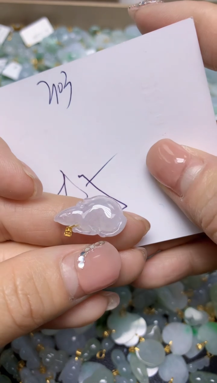 【闪购商品】翡翠挂件18K金镶嵌 天然翡翠A货