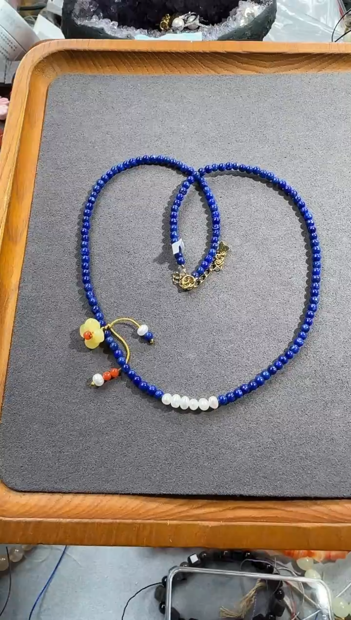 银S925镶嵌青金石颈饰?*宝7468741684