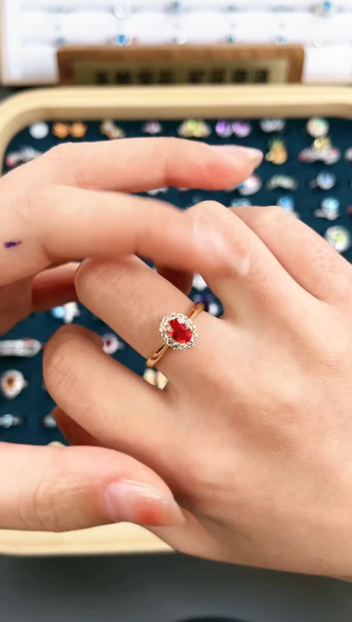 【闪购商品】蓝宝石戒指银S925镶嵌L-059