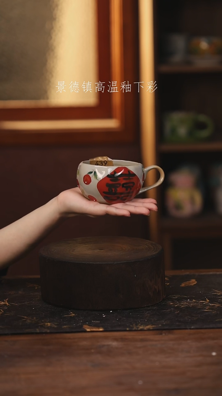 陶瓷景德镇高温釉下手绘陶瓷@L439@