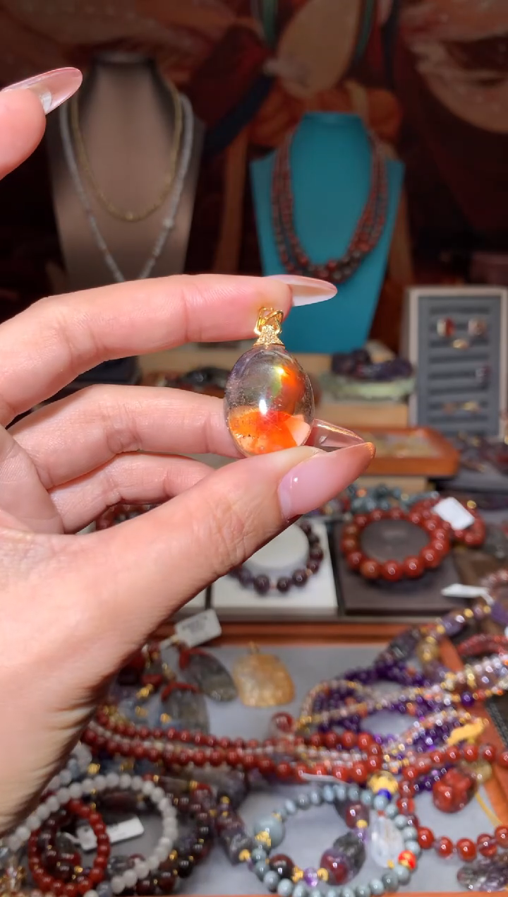 未镶嵌珠宝半成品水晶锦鲤胶花吊坠