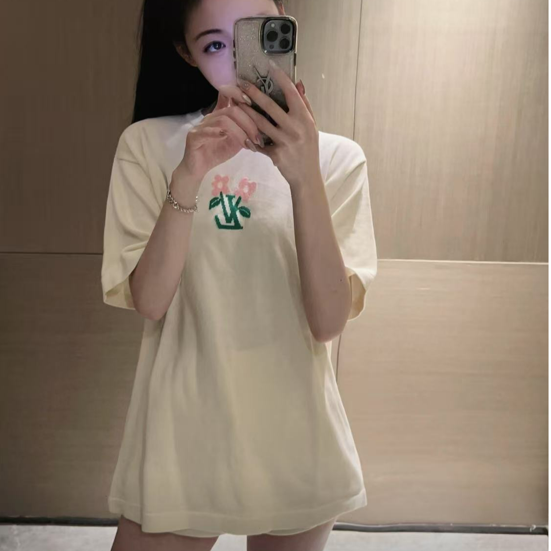 未使用 LouisVuitton/路易威登 MJ1 花卉字母印花圆领短袖 HRN32W