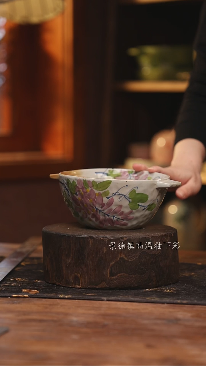 陶瓷景德镇高温釉下手绘陶瓷@L105@