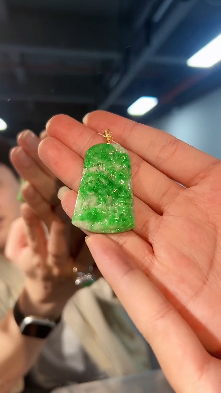 【闪购商品】翡翠颈饰18K金镶嵌缅料A货/支持复检/一件