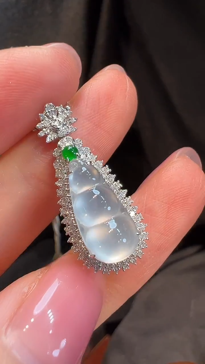 吊坠(不含链)18K金镶嵌翡翠L6