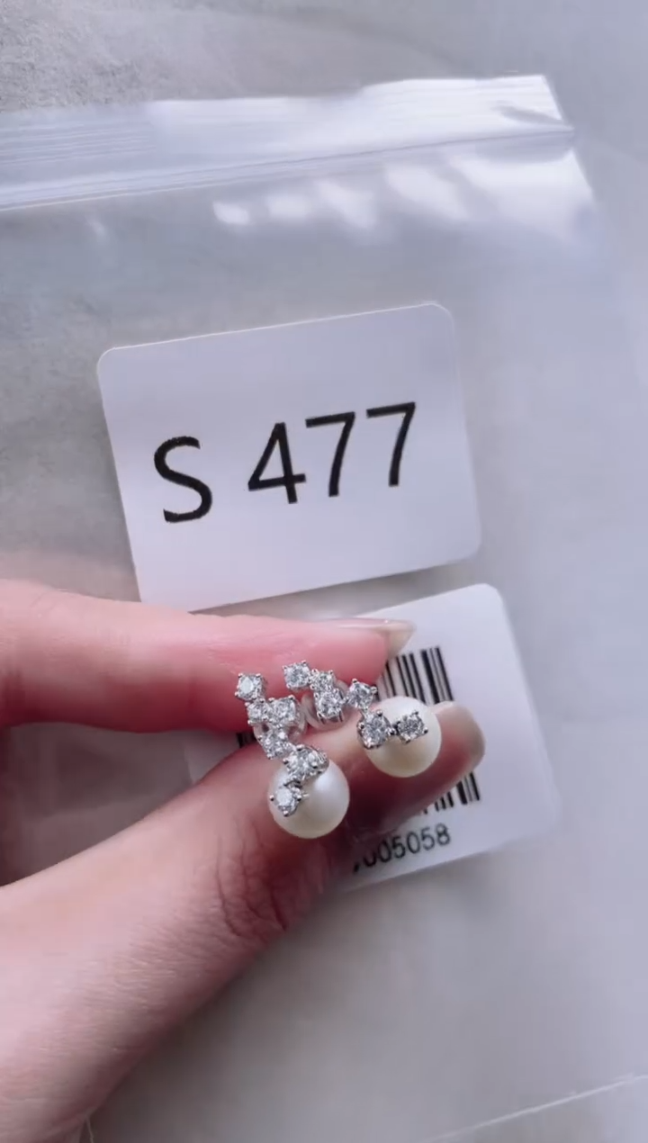 【闪购商品】淡水珍珠耳饰银S925镶嵌S477