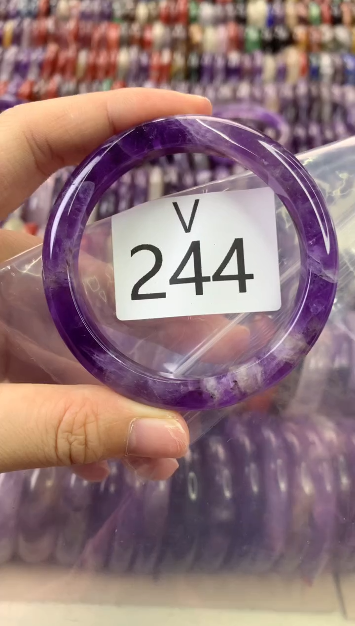 【闪购商品】水晶水晶手镯V未镶嵌244-53