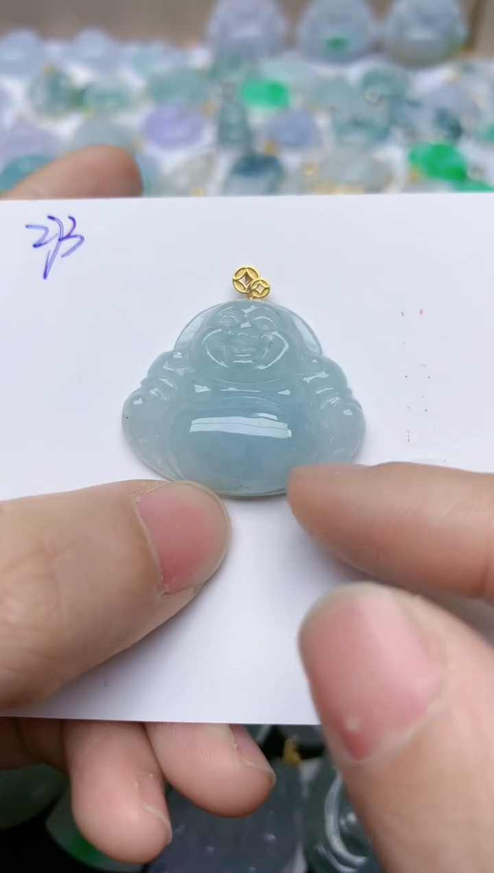 【闪购商品】翡翠颈饰18K金镶嵌天然翡翠A货    