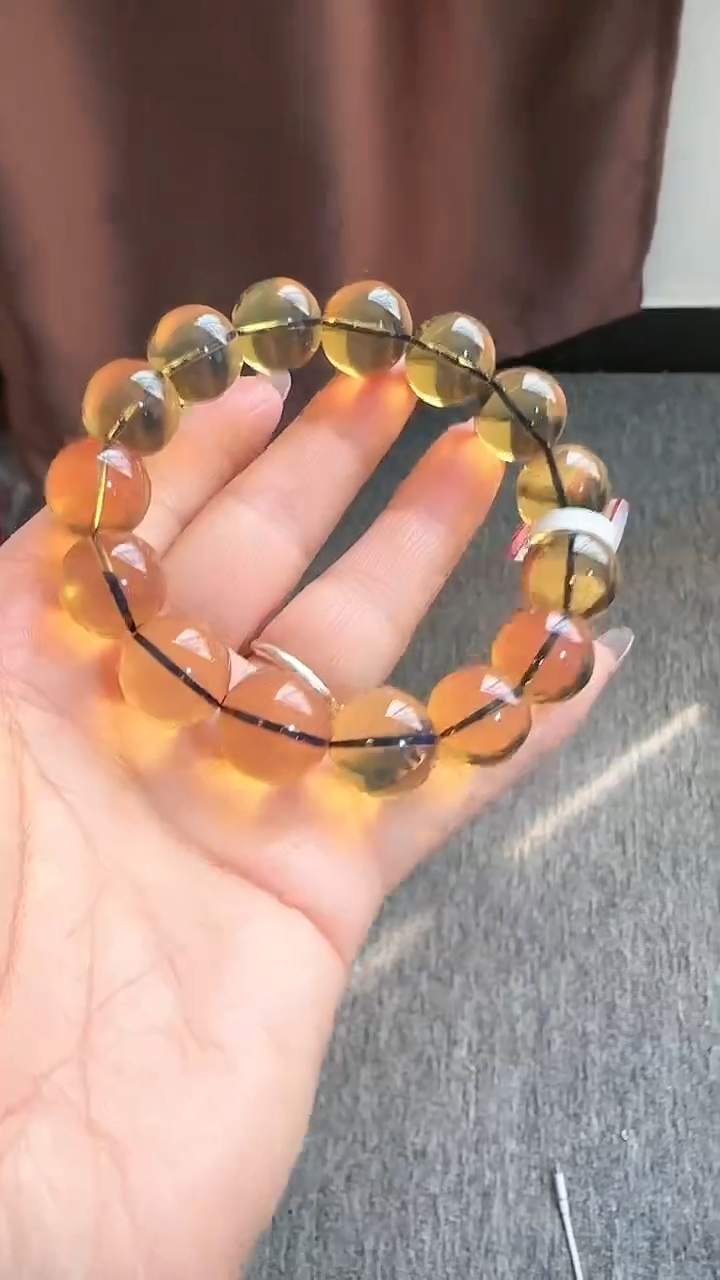 【闪购商品】琥珀手链未镶嵌规格15蓝珀手串#58