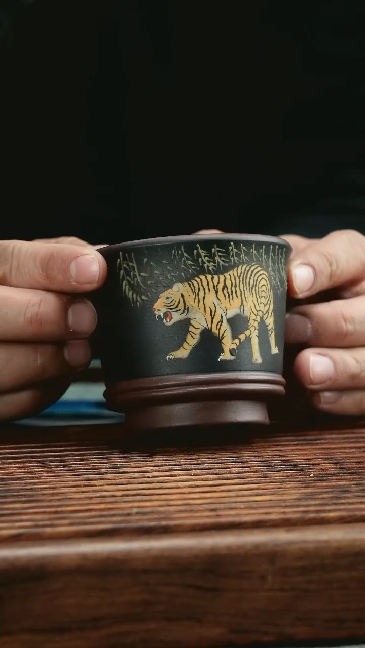 【闪购商品】紫砂茶杯老虎粉浆宜兴紫砂主人杯