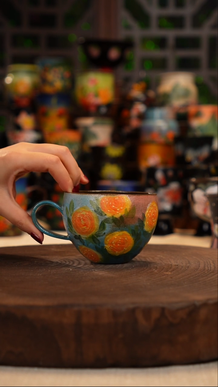 油画   釉下彩  杯子