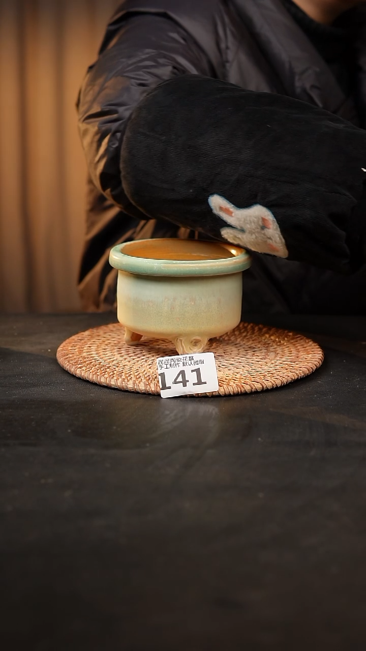 【闪购商品】瓷片141泥泥手工花盆口7-8高7-8