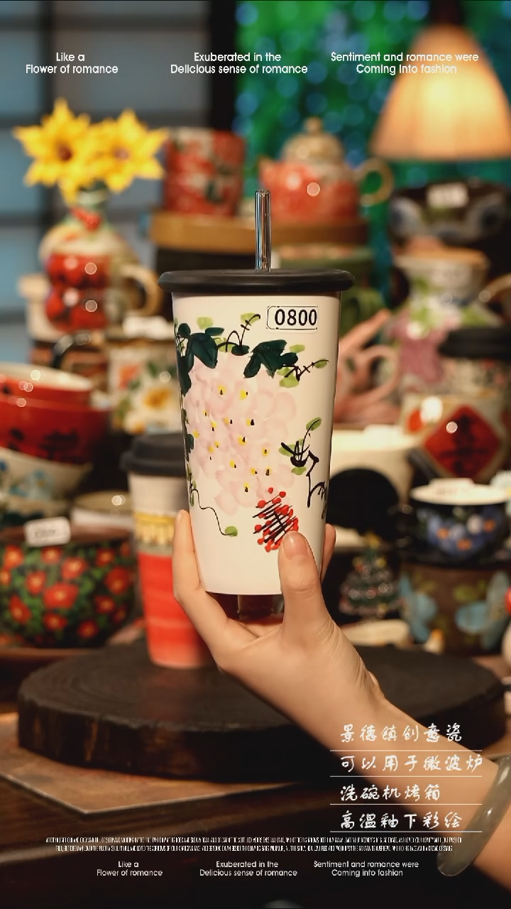 陶瓷景德镇高温釉下彩手工手绘款式@A0800@