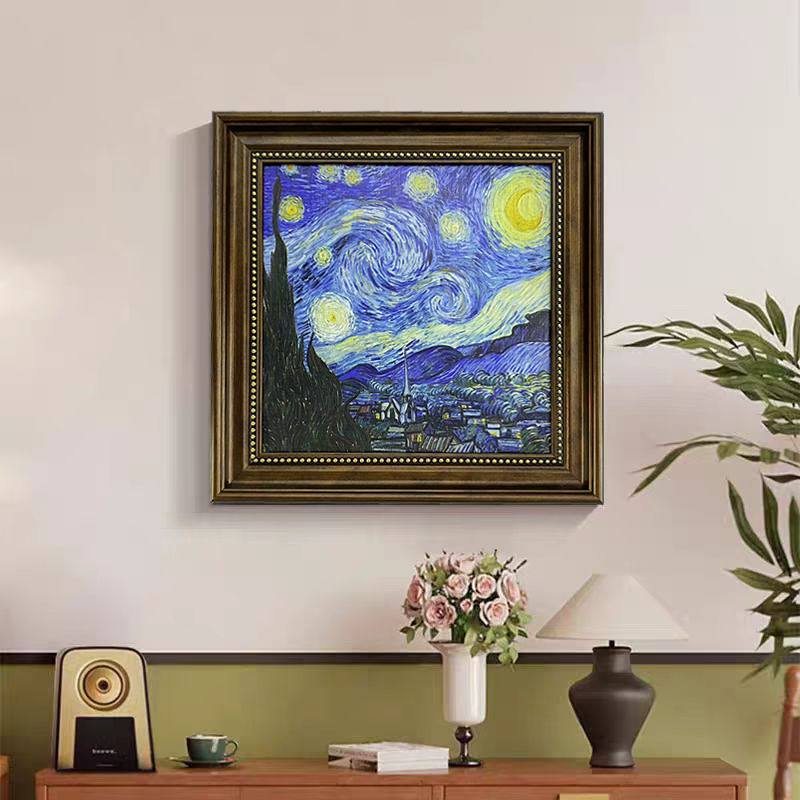 梵高星空抽象油画装饰画适用于客厅玄关卧室餐厅过道