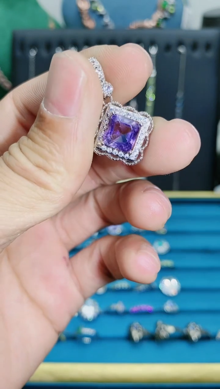 【闪购商品】紫晶吊坠(不含链)银S925镶嵌11211