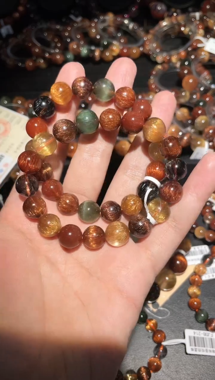 【闪购商品】水晶手链未镶嵌发晶多宝单圈A11（多样性发其一）