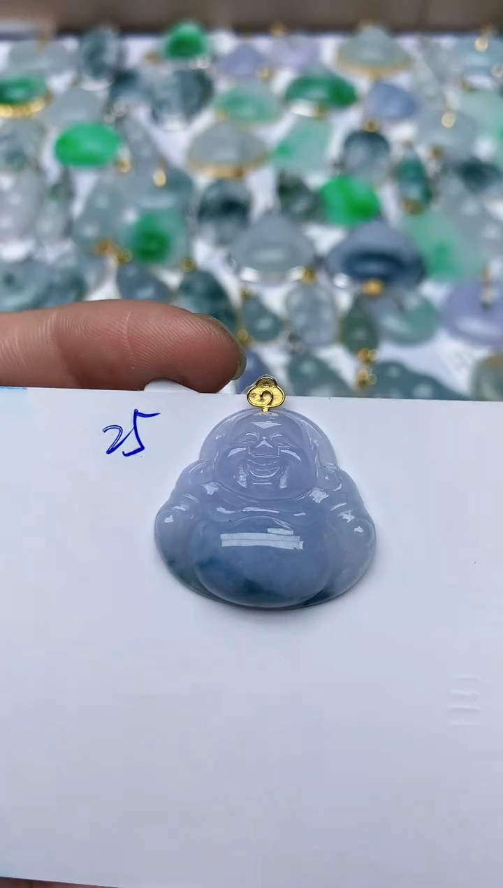 【闪购商品】翡翠颈饰18K金镶嵌天然翡翠A货   