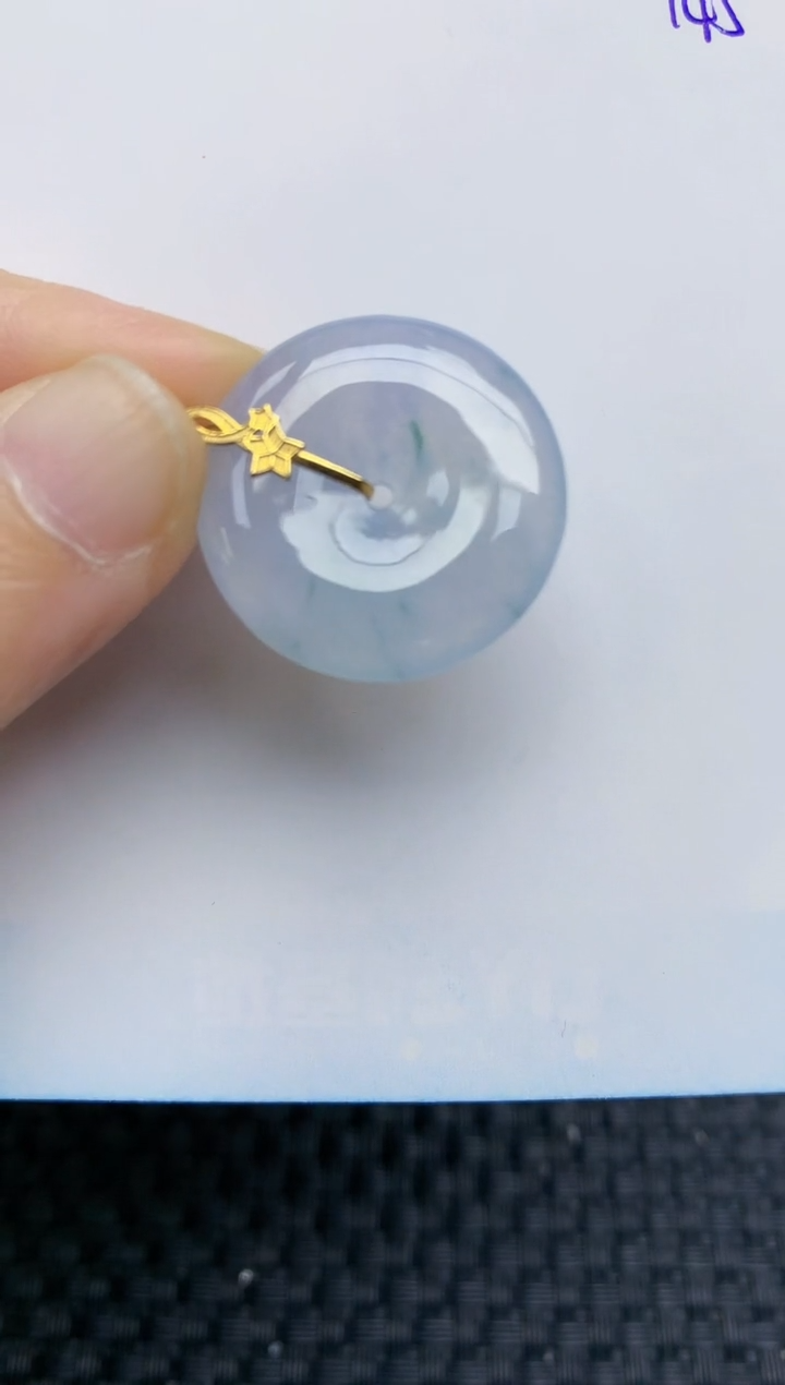 【闪购商品】翡翠挂件18K金镶嵌天然A货翡翠 145