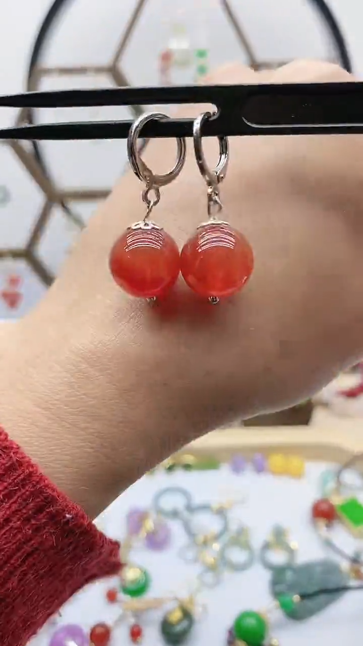 未镶嵌南红玛瑙耳饰127