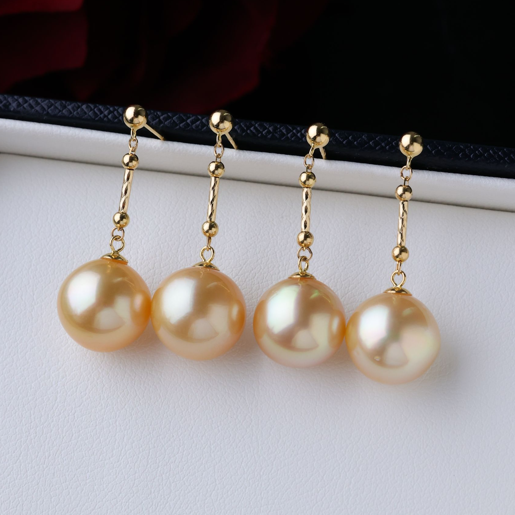 南洋金珍珠耳线10-11mm18k金镶嵌新风尚耳环轻奢礼物*多样性发一