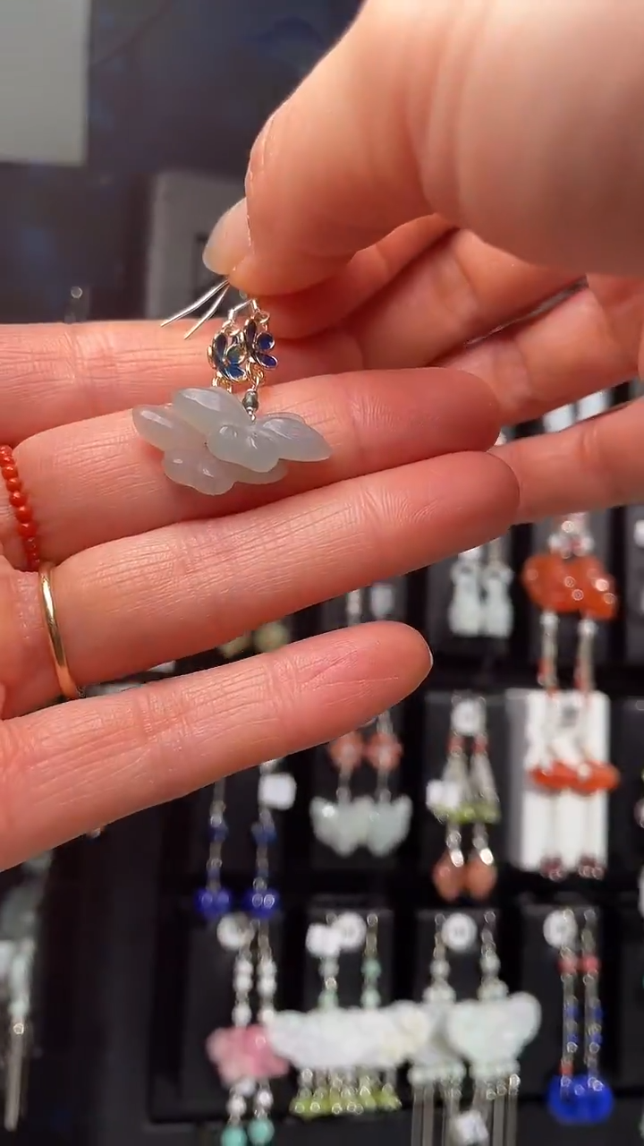 银S925镶嵌耳饰紫晶夏****云 夏天的云想念秋天的云