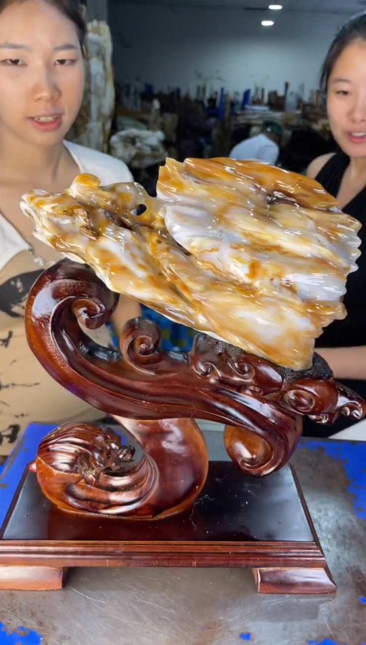 未镶嵌摆件硅化玉26