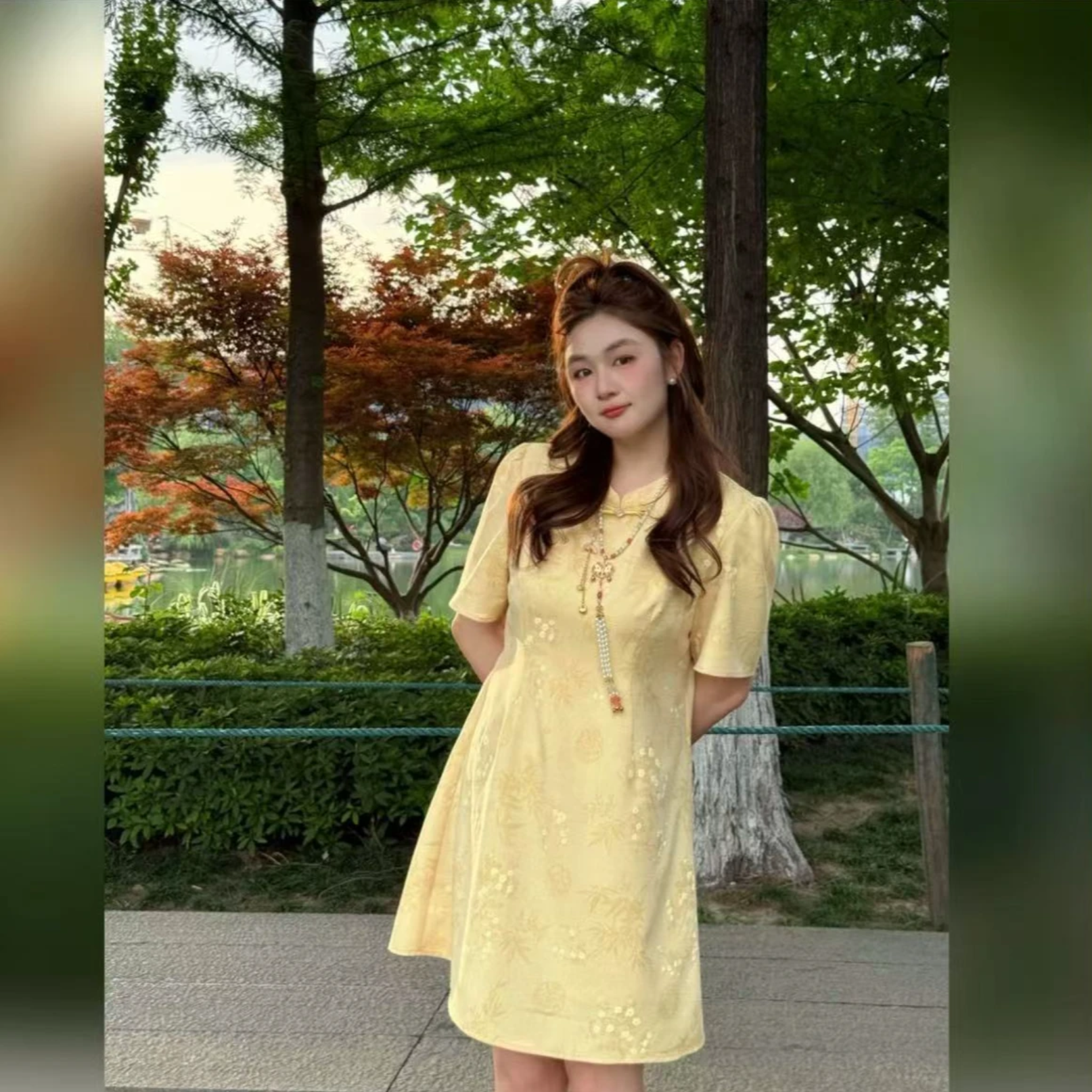 【浮生若梦】大码女装胖妹妹夏季新中式国风大码连衣裙洋气衣服女