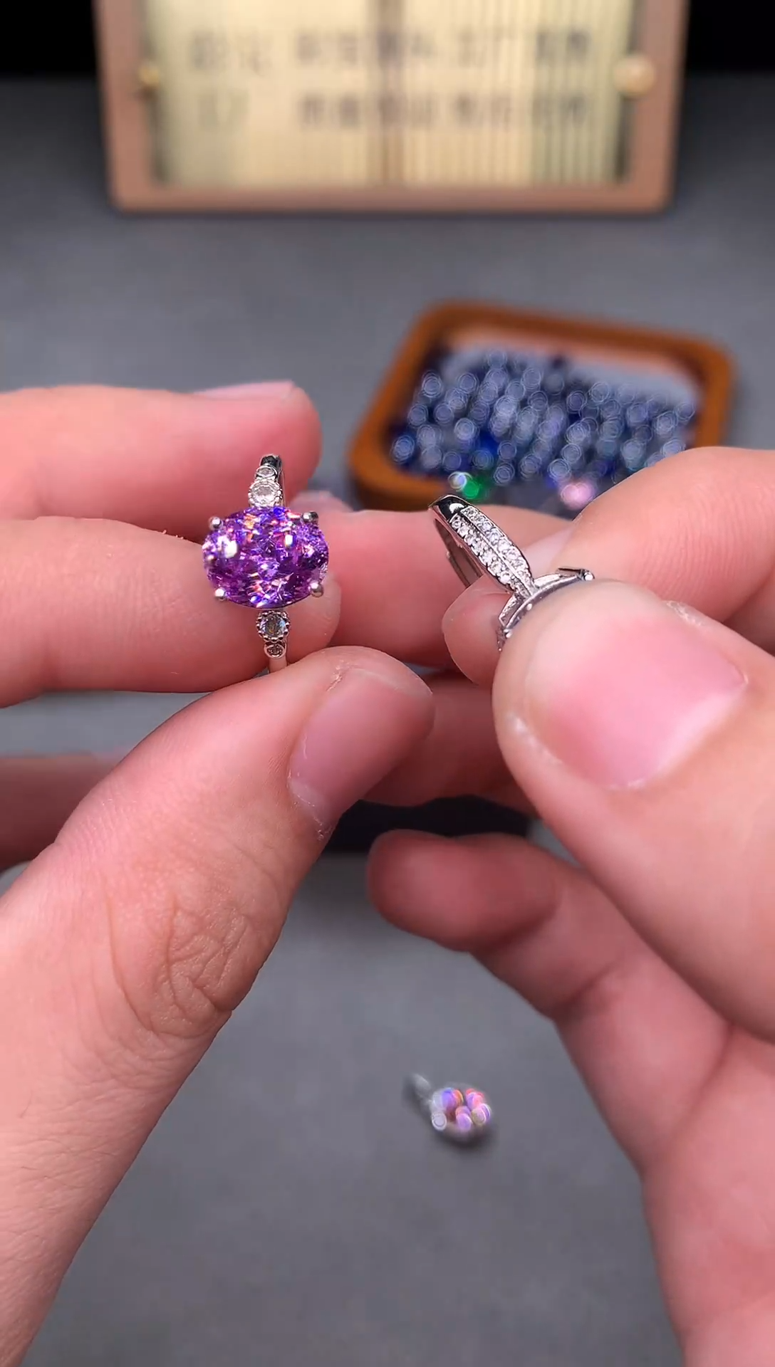 银S925镶嵌戒指碧玺2222